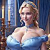 Princess Cinderella Reimagined – Stunning AI Artwork in Blue